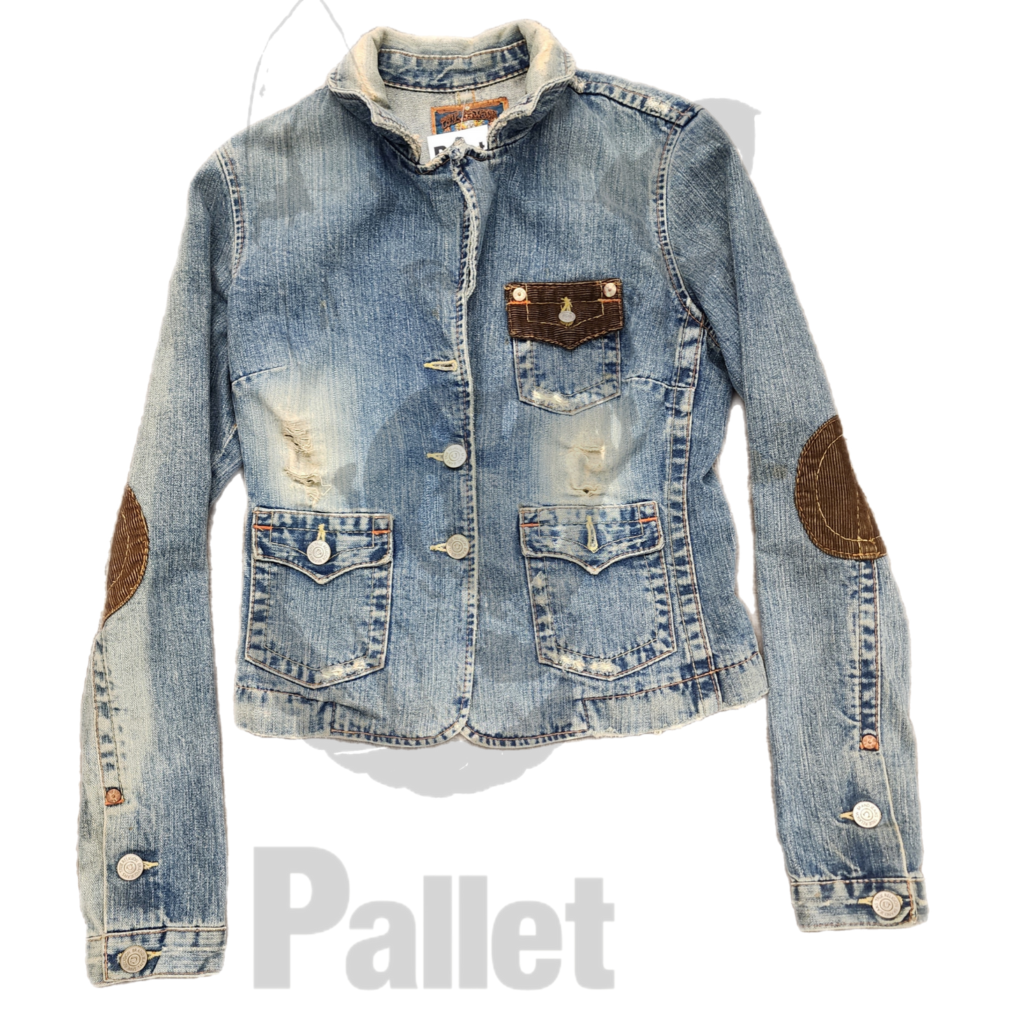 True Religion -"Corduroy Patch Denim Jacket" -Size Small
