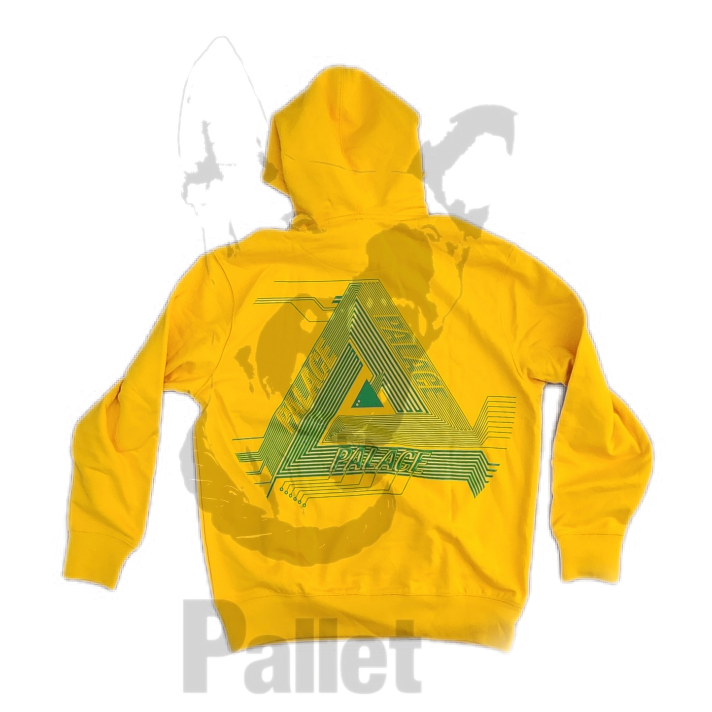 Palace - "Circuit Board Yellow Hoodie" -  Size Large