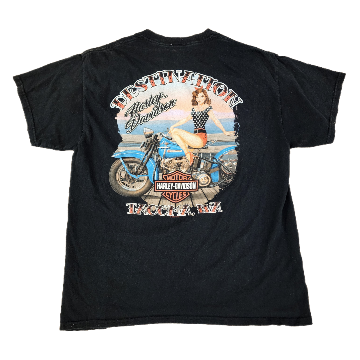 Harley Davidson Destinations Black Tee - Size Large