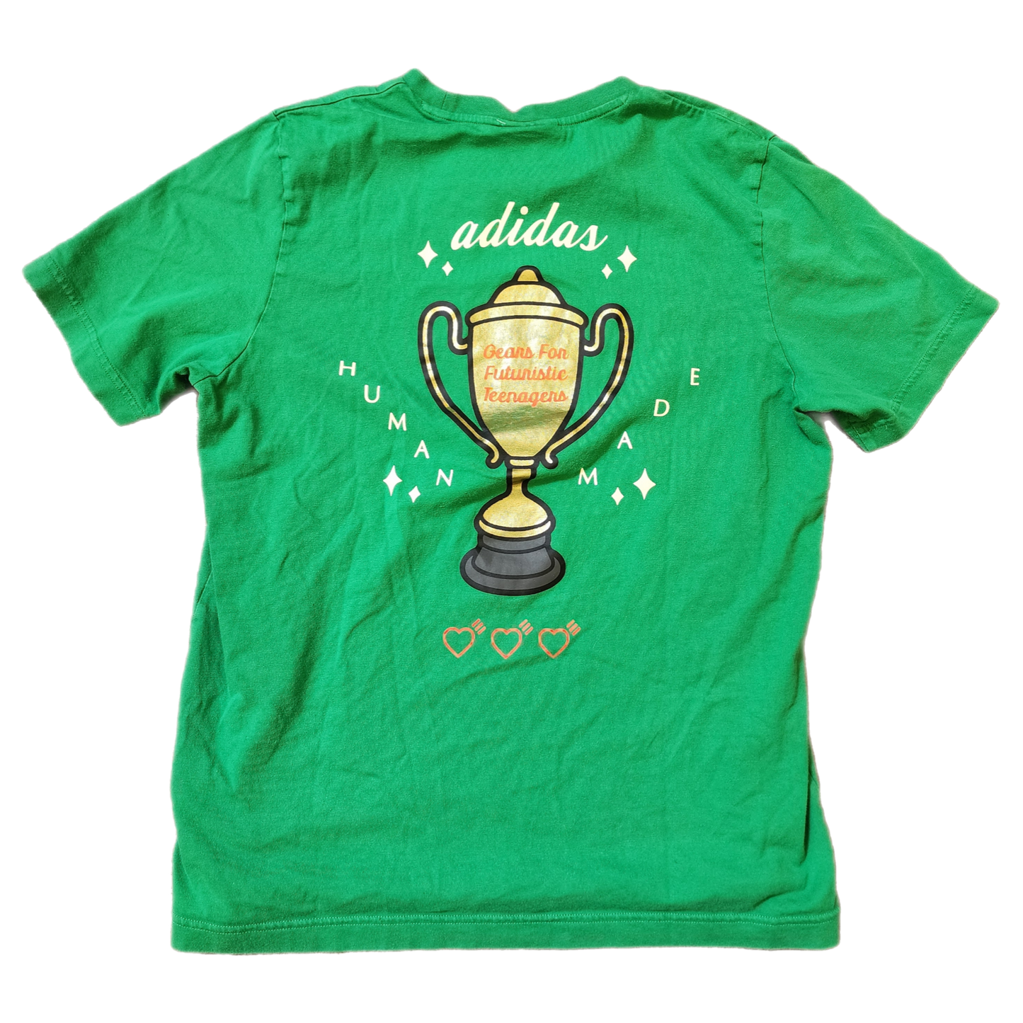 Adidas Human Made Trophy Green Tee - Size Medium