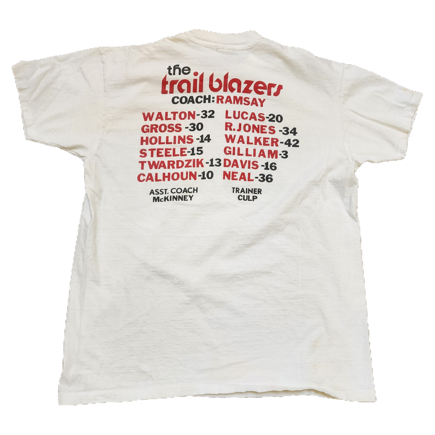 Trail Blazers 77' World Champ White Tee - Size X-Large