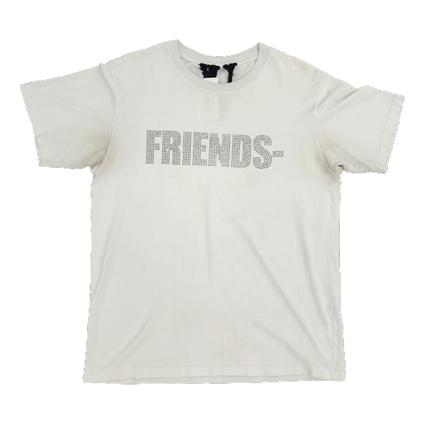 Vlone Friends Rhinestone White Tee - Size Medium