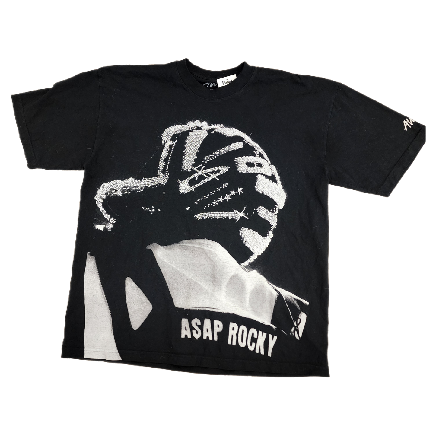 AWGE Rhinestone ASAP Rocky Black Tee - Size X-Large