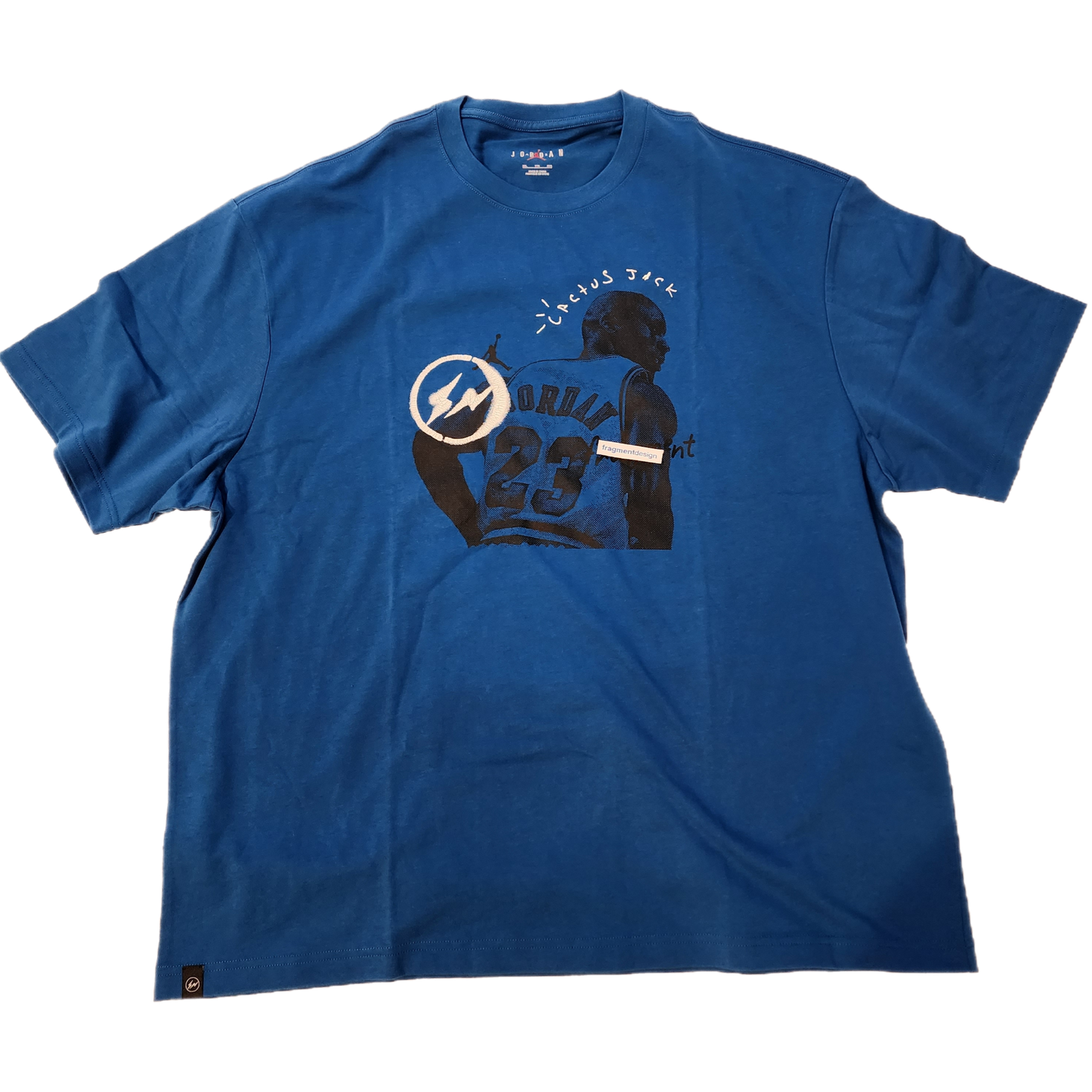 Jordan -"Cactus Jack Fragment Blue Tee"- Size XX-Large