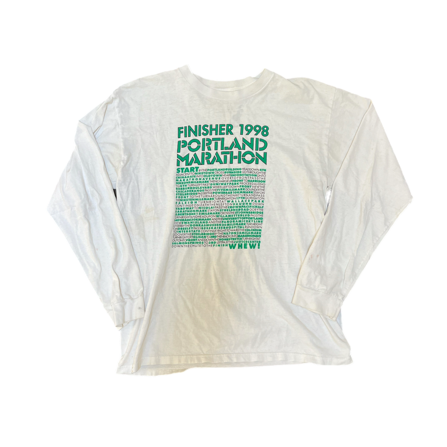 Nike 1998 Portland Marathon Finisher White Long Sleeve Tee - Size Medium