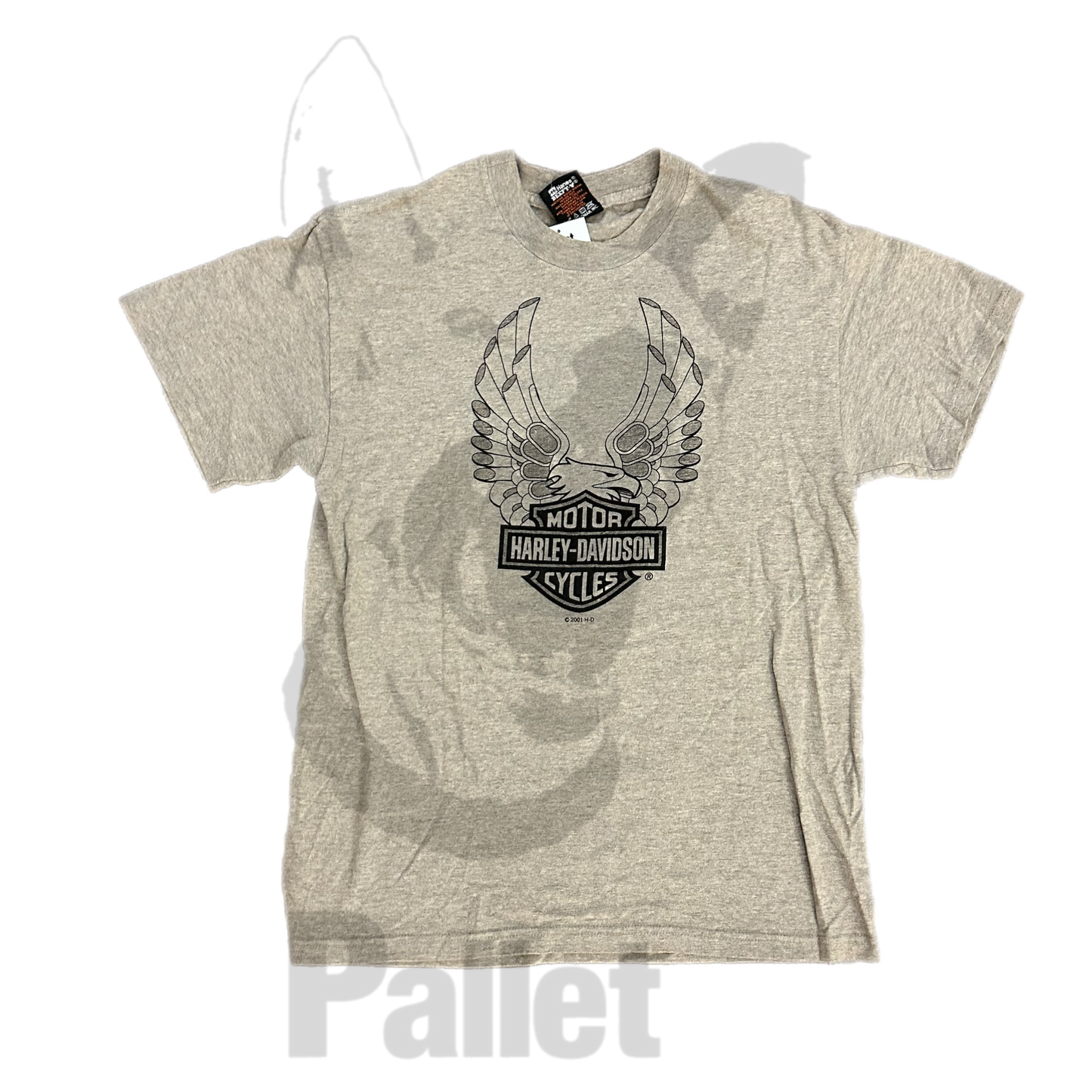 Vintage -" Harley Davidson Eagle Grey Tee"- Size Medium