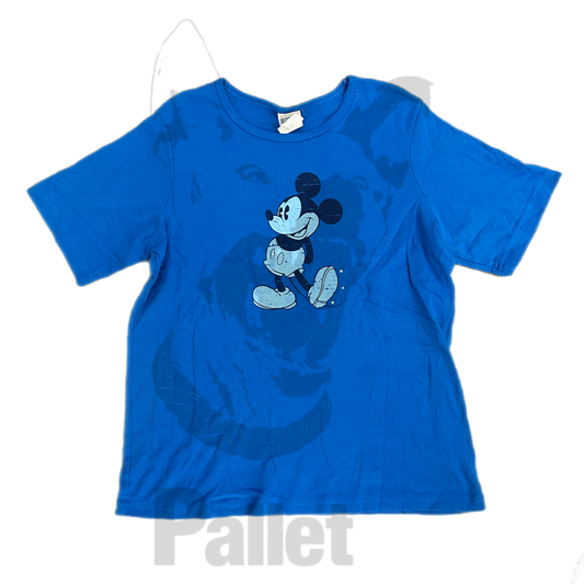 Vintage -"Mickey Rhinestone Blue Tee"- Size X-Large