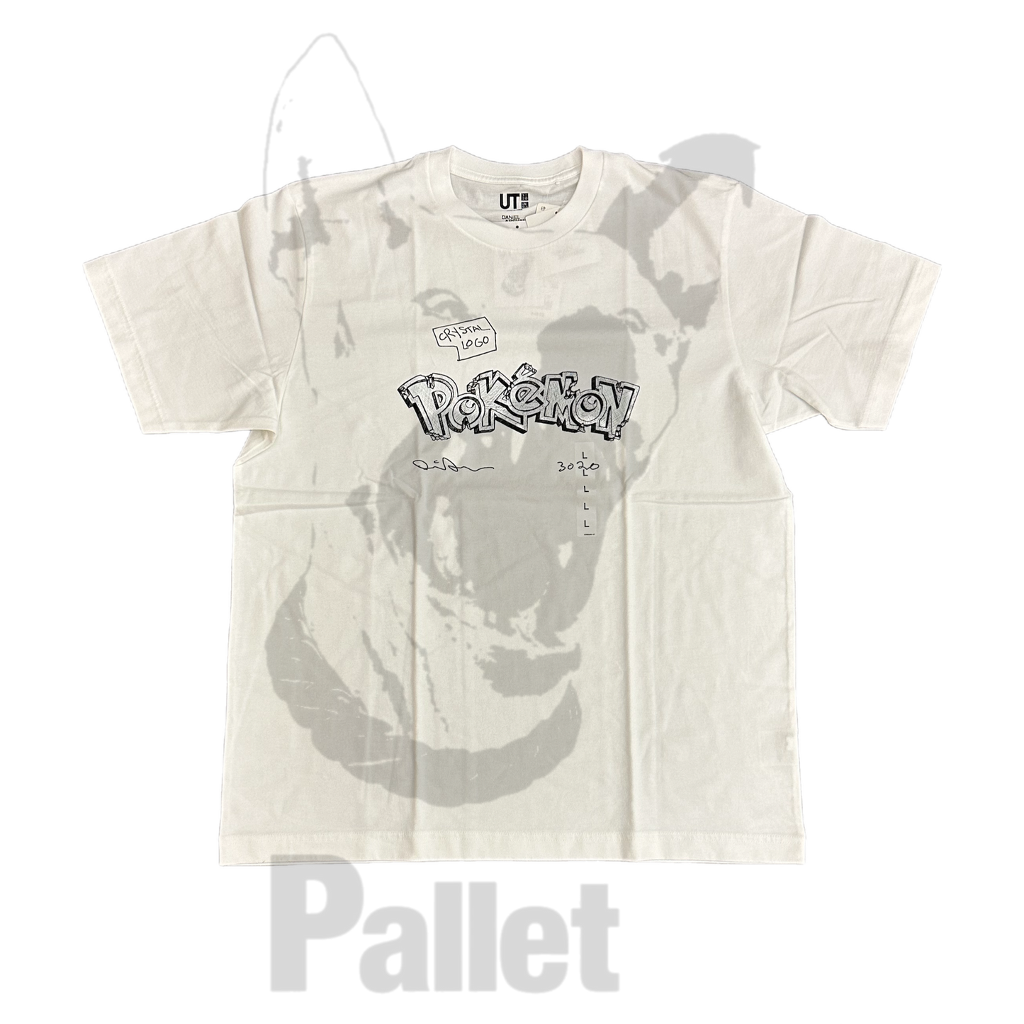 Uniqlo -" Crystal Logo Pokemon White Tee"- Size Large