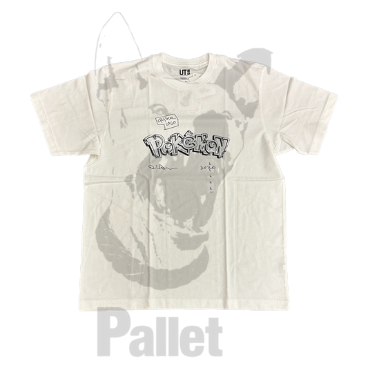 Uniqlo -" Crystal Logo Pokemon White Tee"- Size Large